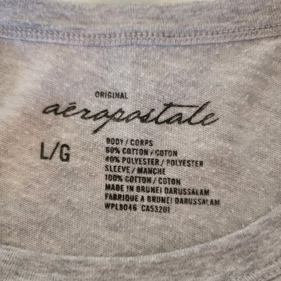 Aeropostale Gray Long Sleeve Tee Girl's Size Large - Picture 3 of 5